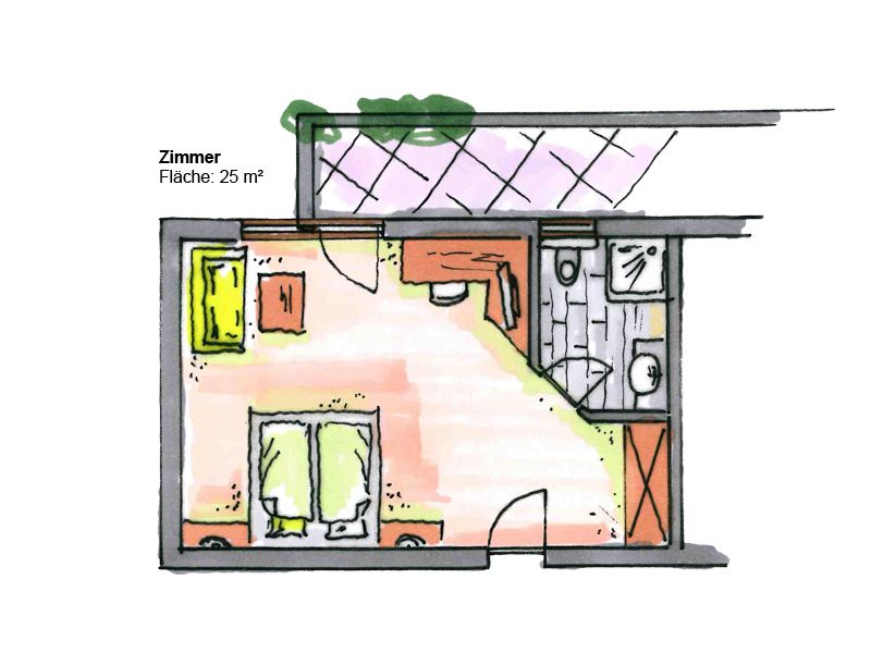 Grundriss Doppelzimmer