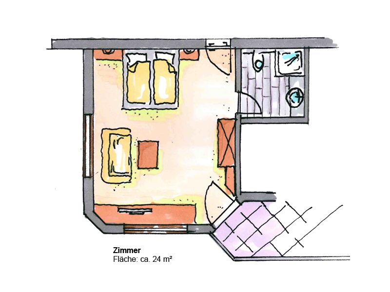 Grundriss Doppelzimmer